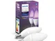 Philips Hue White&Color Ambiance 2 Lampadine Smart E14, 5.3W, Bluetooh, Controllo Vocale d...