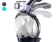 GRM Maschera Integrale da Snorkeling con Sistema a Secco Pieghevole, con Visione panoramic...