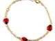 Gioielli Aurum - Bracciale Coccinella in Oro Giallo 14 kt. Braccialetto Bimba Bambina Raga...