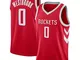 #0 Houston Rockets Maglie Da Basket Russell Westbrook, Uomo 17/18 Sfera Traspirante Maglia...