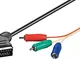 Goobay 33624 Cavo adattatore; SCART a jack RGB - Spina scart (21-pin) > 3 spina RCA (YUV /...