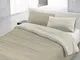 Italian Bed Linen Natural Color Parure Copri Piumino, 100% Cotone, Tortora/Panna, Piazza e...