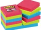 Post-it 81450 Foglietti Super Sticky, 90 Fogli, Confezione da 12 Blocchetti, Multicolore (...