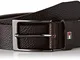Tommy Hilfiger Layton Pebble Leather 3.5 Cintura, Marrone (Brown 0Hd), (Taglia Produttore:...