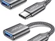 JSAUX Adattatore USB C a USB 3.0 [2 Pezzi] Adattatore OTG USB di Tipo C Compatibile con Sa...
