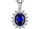 JewelryPalace Ovale 3.2ct Principessa Diana William Kate Middleton's Sintetico Blu Zaffiro...