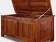 Deuba Baule con Coperchio Ampio Spazio 85x44x48 cm Grande Stile Antico Cassapanca in Legno...