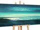 YS-Art Quadro Dipinto Con Colori Acrilici Splendore | 115x50cm | Muro | Mano | Arte Modern...