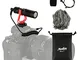 Moukey MCm-1 Microfono per videocamera universale con ammortizzatore, anti-vento furry sin...