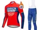 Inverno Completo Ciclismo Uomo, Calda Pile Termico Abbigliamento Ciclismo Set Manica Lunga...