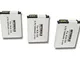 INTENSILO 3x Batteria Li-Ion 1000mAh (3.7V) per Fotocamera Videocamera HP Action Cam AC-20...