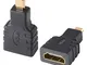 J&D 2-Pack Micro HDMI a HDMI Adattatore, Placcato Oro HDMI Femmina a Micro HDMI Maschio Co...