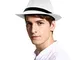 Cappello Panama Donna Uomo Cappelli Spiaggia Moda Outdoor Bianco