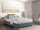 Talamo Letto Matrimoniale sfoderabile Contenitore Silvia Sommier Made in Italy Grigio