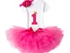 NNJXD Ragazza Shinny Stripe Bambina Senza Maniche Tutu Stampa Vestito da Compleanno Taglia...