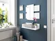 Dmora Mobile da Ingresso con cassetto e Specchio, Colore Grigio, cm 75 x 90 x 29