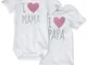 Sanetta Body I Love Mum and I Love Daddy Unisex 100% Cotone Biologico (2 pezzi) bianco 4 a...