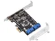 Mini PCI-E PCI Express Scheda di espansione USB 3.0 a 2 porte interne Intestazione a 19 pi...