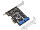 Controller PCI Express USB 3.0, ASHATA Scheda Espansione PCI-E 2x Connettori Interni USB 3...