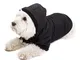 Cappotto nero per cani con cappuccio; giacca a vento per cani chic per il tuo cane (L (37c...