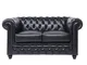 The Chesterfield Brand - Divano Chester Brighton Nero-2 posti-Pelle vera -Fatto a mano