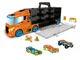 ODS- Transporter 40 Hot Wheels Camion Valigetta con Auto Originali Incluse, Colore Blu, 42...