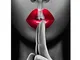 ZXWL Poster e Stampe Red Lips Canvas Painting Girl Smoking   Modern Wall Art Pictures for...