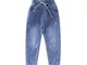 Jeans Girl Hole Girls Jeans Jeans a Vita Alta Jeans per Bambini con Fiocco Autunno Jeans C...