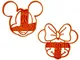 Set di 2 Tagliabiscotti formine a forma di personaggi compatibili con Topolino e Minnie