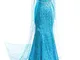YOSICIL Costume da Elsa Frozen per donna, Abito da principessa Elsa Ice Queen Abito elegan...