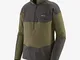 Patagonia M's L/S R1 Fitz Roy 1/4 Zip, Felpa Uomo, Salvia, Kaki, M