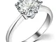 925 Argento Sterling 2.0 carati zircone cubico diamante anello di fidanzamento e matrimoni...