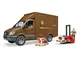 Bruder 02538 – Camion Mercedes Benz Sprinter UPS con personaggio e accessori