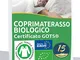 Coprimaterasso 140 x 190/200 cm in Cotone Biologico - Certificato GOTS® - Oeko-TEX®, 100%...