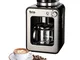 TM Electron TM - Mini macchina da caffè americano con macinino per caffè in grani, 4 tazze...