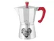 HABI Kp2900 Alluminio Dolce caffè Tazze 9 Moka Caffettiere e Guarnizioni, 9 Cups, Rosso/Ar...