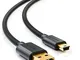 deleyCON 3m Mini USB 2.0 Cavo ad Alta Velocità - USB Una Spina a Mini Spina B - Cavo di Ri...