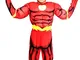 Costume eroe super veloce Bambino Carnevale Vestito Supereroe Busto Muscoloso Super Eroe I...