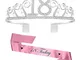 REYOK 18 Anni di Compleanno Donna Tiara Birthday Corona 18 Compleanno Glitter Bianca “18 T...