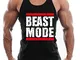 TX Apparel Canotta da Uomo Fitness Stringer Beast Mode Senza Maniche Gym Shirt Musica Shir...