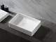 Lavabo da appoggio AQUA di colata minerale (Pure Acrylic) - 48x32x10,5cm - bianco opaco o...
