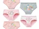 MiSense 5 Pezzi Mutandine Bambina Cotone Mutande Culotte Bimba Slip Bambine e Ragazze 2-8...