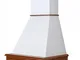 Cappa cucina rustica legno mod.Stock 60 da parete - Noce classico - cono bianco