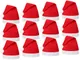Set di 12 Cappelli da Babbo Natale con Pon Pon (wm-32) Rosso Bianco di Feltro per Adulti U...
