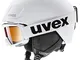 uvex heyya PRO Set, Casco e Occhiali da Sci Unisex-Youth, White-Black, 54-58 cm