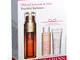 CLARINS DOUBLE SERUM 50 ML + AGUA CONFORT NETTOYANTE EXPRESS 50ML + BEAUTY FLASH BALM 15ML...