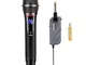 ammoon Microfono Wireless , Set di Micro Sistema Senza Fili Handheld a 10 Canali UHF con M...