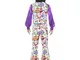 SMIFFYS Abito Hippie Groovy anni '60, multicolore, con gilet, camicia e pantaloni a zamp