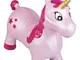 Idena-Cavallo saltellante unicorno rosa con stelle, pompa ad aria, portata fino a 50 kg, p...