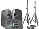 Vexus PSS302 Sistema Audio Portatile completo con 2 altoparlanti, mixer, stativi e microfo...